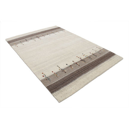 Modren 5' 4" X 7' 7" Wool Hand-Knotted Rug 5' 4" X 7' 7" (163 X 231) / Ivory / Brown