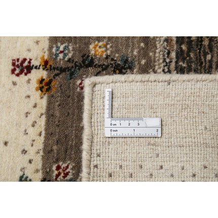 Modren 4' 9" X 6' 5" Wool Hand-Knotted Rug 4' 9" X 6' 5" (145 X 196) / Ivory / Brown