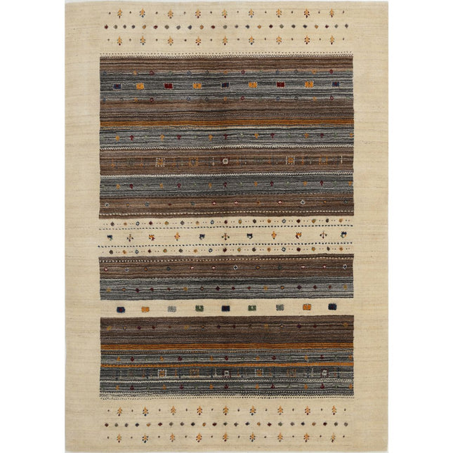 Modren Hand-Knotted Wool Rug IVA0028718 - Natalia Rugs