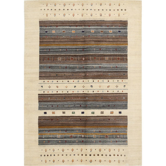 Modren Hand-Knotted Wool Rug IVA0028720 - Natalia Rugs