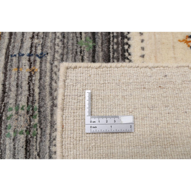 Modren 6' 8" X 9' 9" Wool Hand-Knotted Rug 6' 8" X 9' 9" (203 X 297) / Ivory / Brown