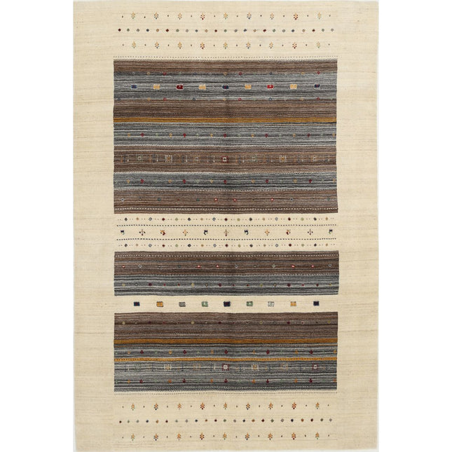 Modren Hand-Knotted Wool Rug IVA0028722 - Natalia Rugs