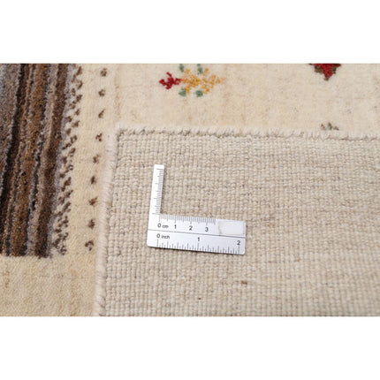 Modren 6' 8" X 9' 10" Wool Hand-Knotted Rug 6' 8" X 9' 10" (203 X 300) / Ivory / Brown