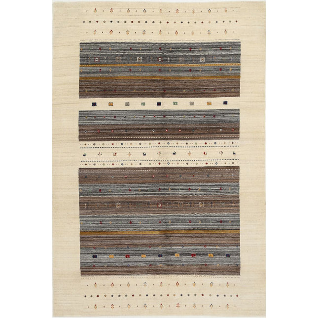 Modren Hand-Knotted Wool Rug IVA0028725 - Natalia Rugs