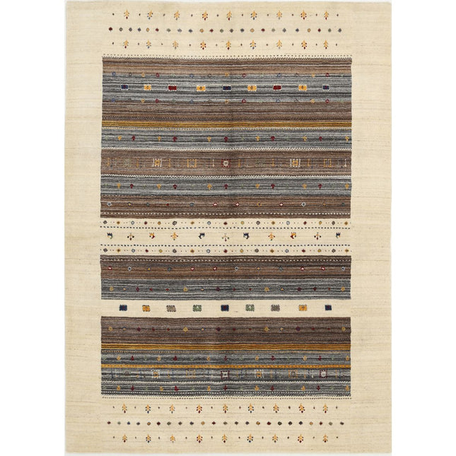 Modren Hand-Knotted Wool Rug IVA0028726 - Natalia Rugs