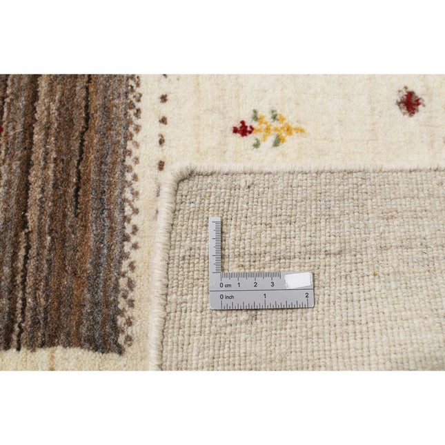 Modren 6' 8" X 9' 9" Wool Hand-Knotted Rug 6' 8" X 9' 9" (203 X 297) / Ivory / Brown