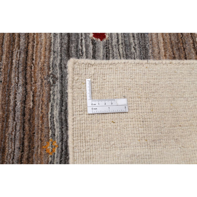 Modren 6' 7" X 9' 10" Wool Hand-Knotted Rug 6' 7" X 9' 10" (201 X 300) / Ivory / Brown