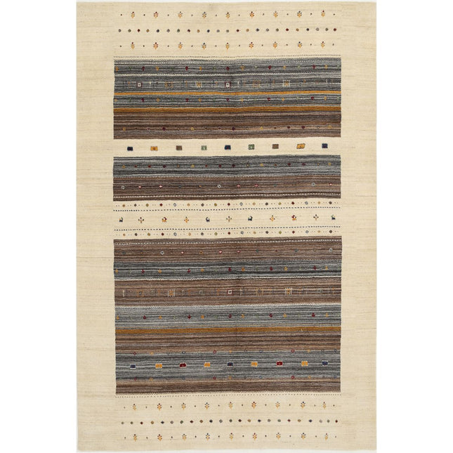 Modren Hand-Knotted Wool Rug IVA0028735 - Natalia Rugs