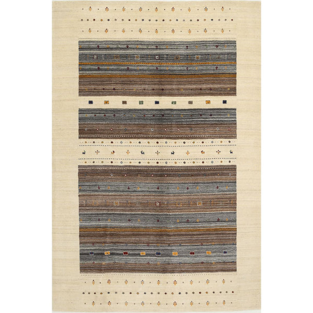 Modren Hand-Knotted Wool Rug IVA0028740 - Natalia Rugs