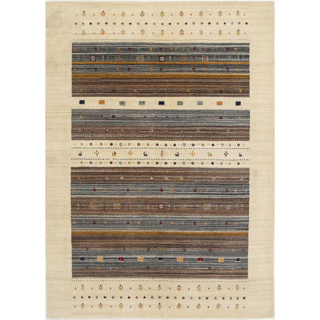 Modren Hand-Knotted Wool Rug IVA0028753 - Natalia Rugs