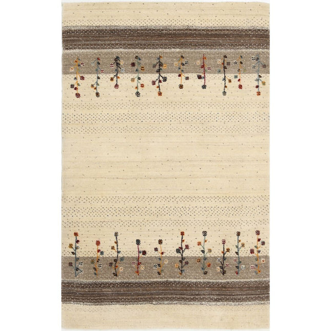 Modren Hand-Knotted Wool Rug IVA0028770 - Natalia Rugs