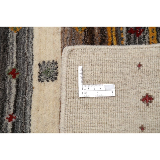 Modren 2' 11" X 5' 2" Wool Hand-Knotted Rug 2' 11" X 5' 2" (89 X 157) / Ivory / Brown