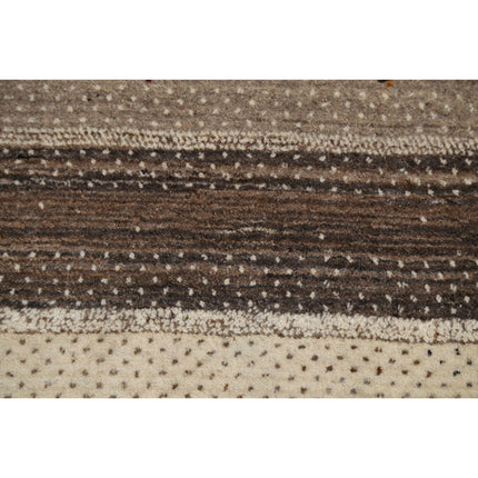 Modren 6' 5" X 8' 1" Wool Hand-Knotted Rug 6' 5" X 8' 1" (196 X 246) / Ivory / Brown