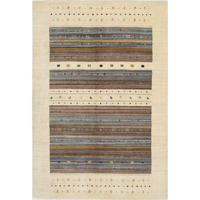 Modren Hand-Knotted Wool Rug IVA0028817 - Natalia Rugs