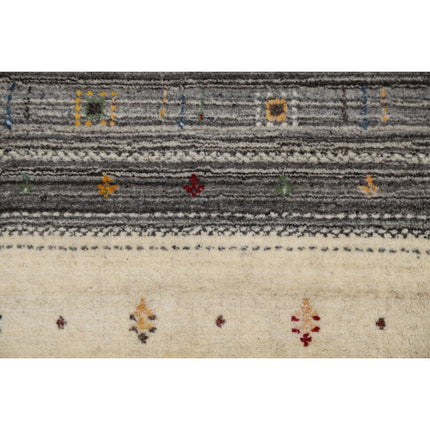 Modren 6' 5" X 9' 8" Wool Hand-Knotted Rug 6' 5" X 9' 8" (196 X 295) / Ivory / Brown