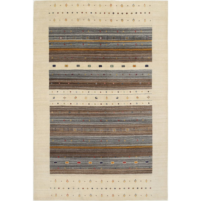 Modren Hand-Knotted Wool Rug IVA0028819 - Natalia Rugs