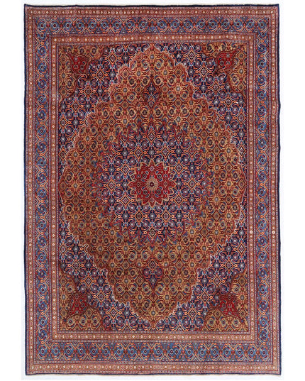 Moud 7' 2" X 10' 5" Hand Knotted Wool Rug 7' 2" X 10' 5" (219 X 318) / Blue / Wool
