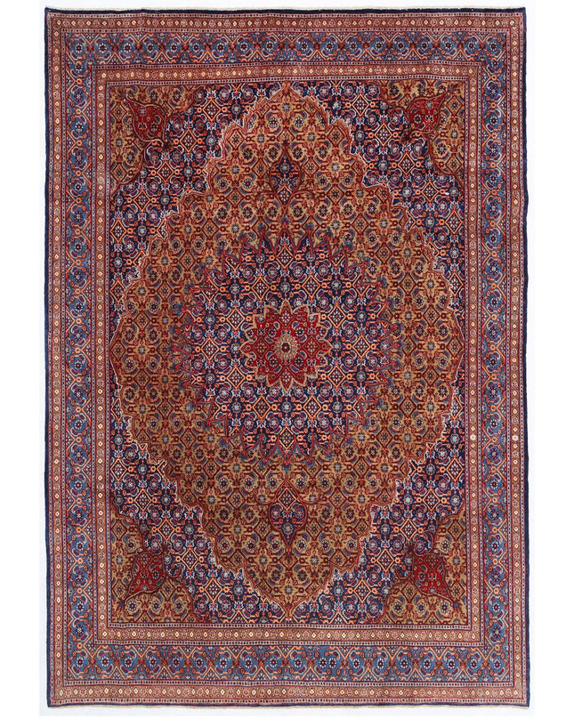Moud 7' 2" X 10' 5" Hand Knotted Wool Rug 7' 2" X 10' 5" (219 X 318) / Blue / Wool