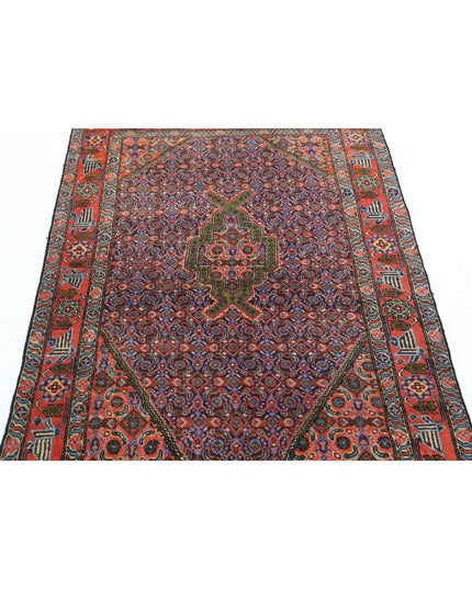 Moud 3' 9" X 5' 1" Hand Knotted Wool Rug 3' 9" X 5' 1" (114 X 155) / Blue / Wool
