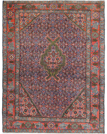 Moud 3' 9" X 5' 1" Hand Knotted Wool Rug 3' 9" X 5' 1" (114 X 155) / Blue / Wool