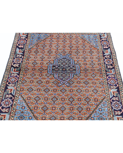 Moud 3' 7" X 4' 10" Hand Knotted Wool Rug 3' 7" X 4' 10" (109 X 147) / Brown / Wool