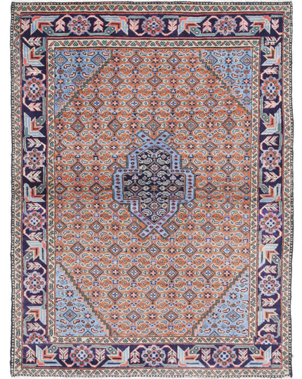 Moud 3' 7" X 4' 10" Hand Knotted Wool Rug 3' 7" X 4' 10" (109 X 147) / Brown / Wool