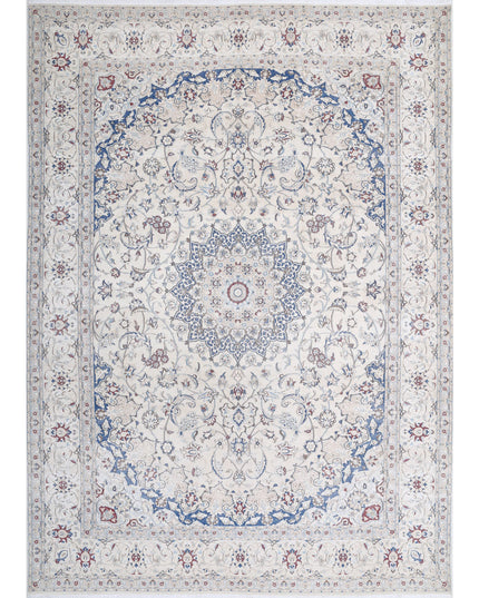 Nain 8' 8" X 11' 10" Hand Knotted Wool Rug 8' 8" X 11' 10" (264 X 361) / Ivory / Wool