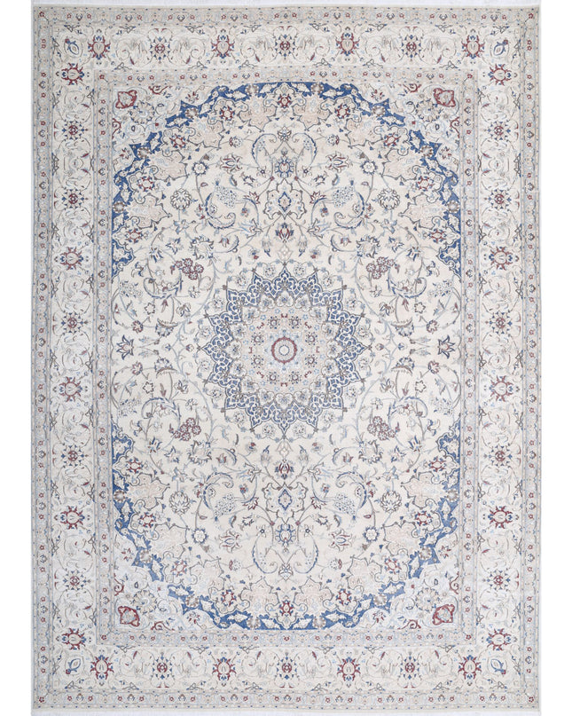 Nain 8' 8" X 11' 10" Hand Knotted Wool Rug 8' 8" X 11' 10" (264 X 361) / Ivory / Wool