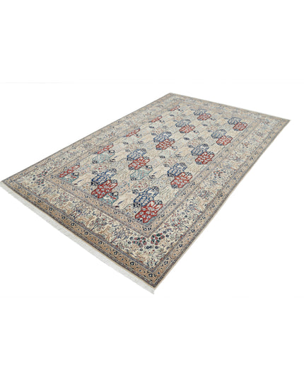 Nain 5' 11" X 9' 7" Hand Knotted Wool & Silk Rug 5' 11" X 9' 7" (180 X 292) / Ivory / Wool & Silk