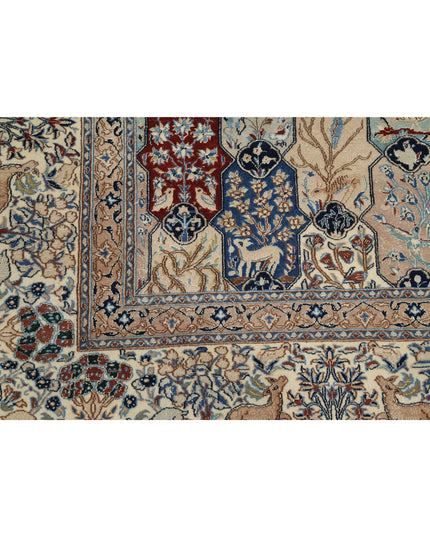 Nain 5' 11" X 9' 7" Hand Knotted Wool & Silk Rug 5' 11" X 9' 7" (180 X 292) / Ivory / Wool & Silk