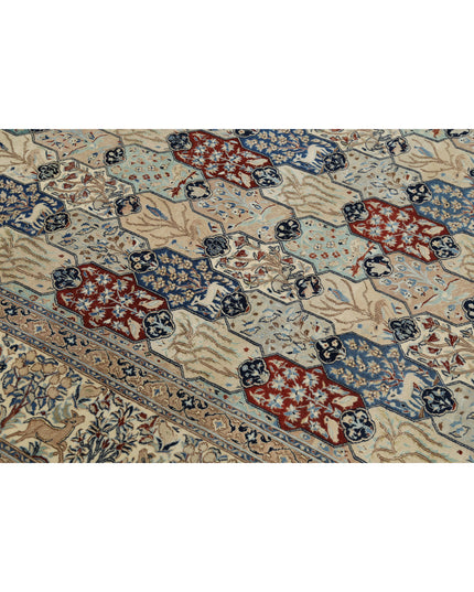 Nain 5' 11" X 9' 7" Hand Knotted Wool & Silk Rug 5' 11" X 9' 7" (180 X 292) / Ivory / Wool & Silk