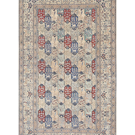 Nain 5' 11" X 9' 7" Hand Knotted Wool & Silk Rug 5' 11" X 9' 7" (180 X 292) / Ivory / Wool & Silk