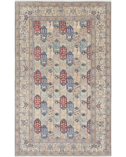 Nain 5' 11" X 9' 7" Hand Knotted Wool & Silk Rug 5' 11" X 9' 7" (180 X 292) / Ivory / Wool & Silk