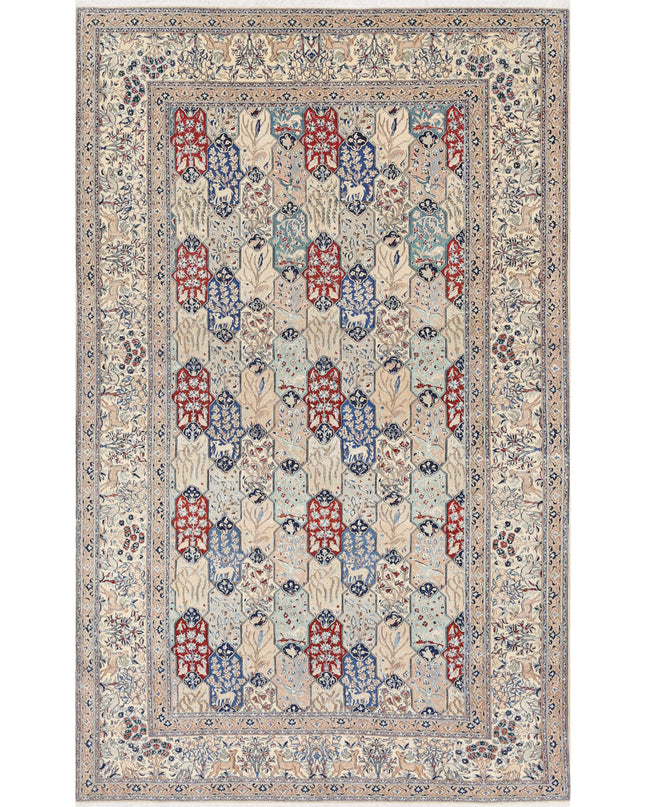 Nain 5' 11" X 9' 7" Hand Knotted Wool & Silk Rug 5' 11" X 9' 7" (180 X 292) / Ivory / Wool & Silk