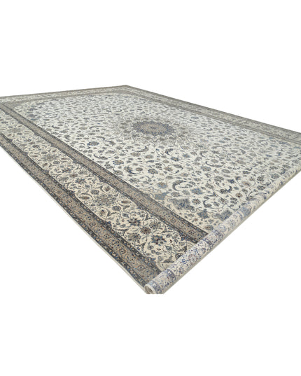 Nain 16' 3" X 25' 6" Hand Knotted Wool & Silk Rug 16' 3" X 25' 6" (495 X 777) / Ivory / Wool & Silk