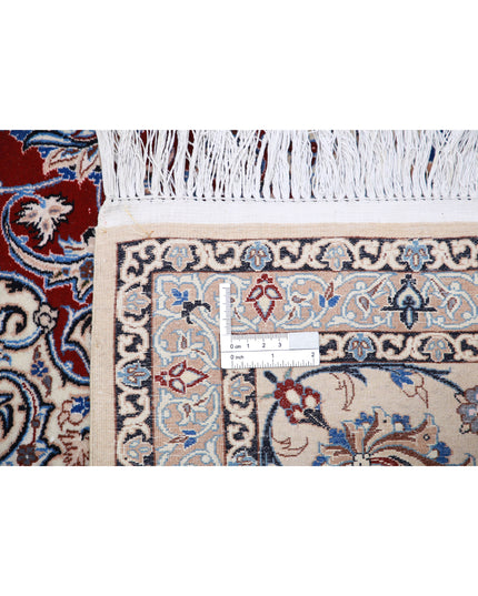 Nain 6' 8" X 10' 0" Hand Knotted Wool & Silk Rug 6' 8" X 10' 0" (203 X 305) / Red / Wool & Silk