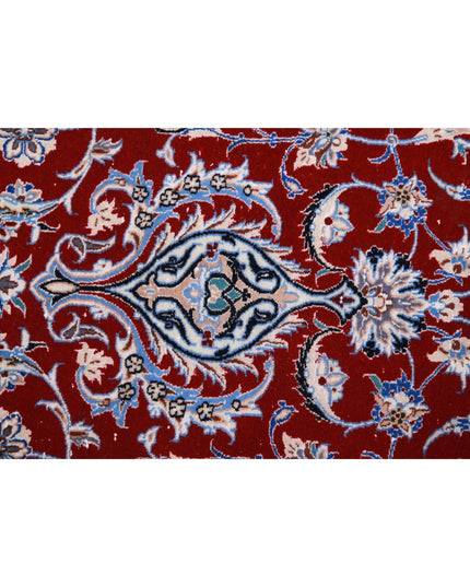 Nain 6' 8" X 10' 0" Hand Knotted Wool & Silk Rug 6' 8" X 10' 0" (203 X 305) / Red / Wool & Silk