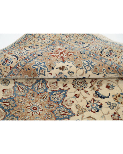 Nain 3' 7" X 5' 6" Hand Knotted Wool & Silk Rug 3' 7" X 5' 6" (109 X 168) / Ivory / Wool & Silk