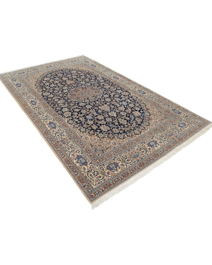 Nain 5' 11" X 9' 9" Hand Knotted Wool & Silk Rug 5' 11" X 9' 9" (180 X 297) / Blue / Wool & Silk
