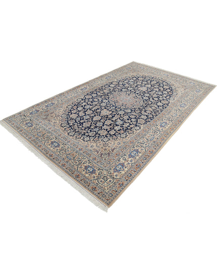 Nain 5' 11" X 9' 9" Hand Knotted Wool & Silk Rug 5' 11" X 9' 9" (180 X 297) / Blue / Wool & Silk