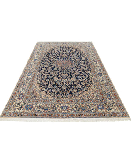 Nain 5' 11" X 9' 9" Hand Knotted Wool & Silk Rug 5' 11" X 9' 9" (180 X 297) / Blue / Wool & Silk