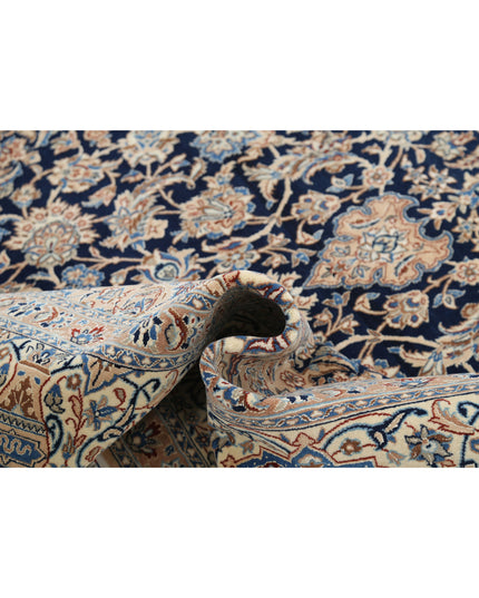 Nain 5' 11" X 9' 9" Hand Knotted Wool & Silk Rug 5' 11" X 9' 9" (180 X 297) / Blue / Wool & Silk
