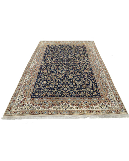 NAin 5' 9" X 9' 1" Hand Knotted Wool & Silk Rug 5' 9" X 9' 1" (175 X 277) / Blue / Wool & Silk