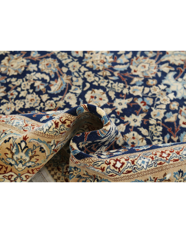 NAin 5' 9" X 9' 1" Hand Knotted Wool & Silk Rug 5' 9" X 9' 1" (175 X 277) / Blue / Wool & Silk