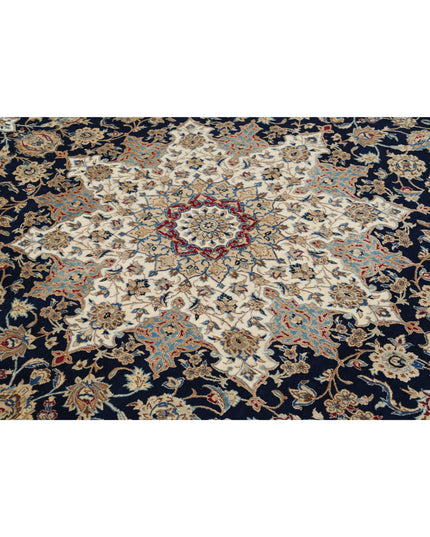 Nain 10' 6" X 16' 2" Hand Knotted Wool & Silk Rug 10' 6" X 16' 2" (320 X 493) / Blue / Wool & Silk