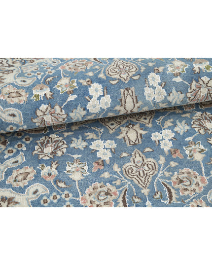 Nain 2' 11" X 4' 6" Hand Knotted Wool & Silk Rug 2' 11" X 4' 6" (89 X 137) / Blue / Wool & Silk