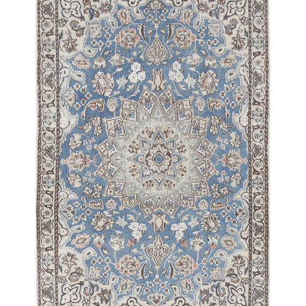 Nain 2' 11" X 4' 6" Hand Knotted Wool & Silk Rug 2' 11" X 4' 6" (89 X 137) / Blue / Wool & Silk