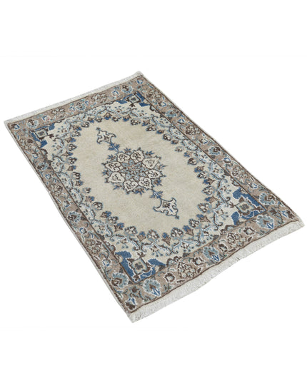 Nain 1' 11" X 2' 10" Hand Knotted Wool & Silk Rug 1' 11" X 2' 10" (59 X 86) / Ivory / Wool & Silk