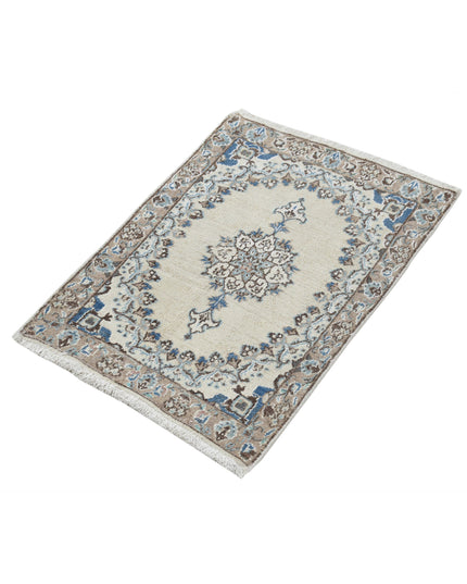 Nain 1' 11" X 2' 10" Hand Knotted Wool & Silk Rug 1' 11" X 2' 10" (59 X 86) / Ivory / Wool & Silk