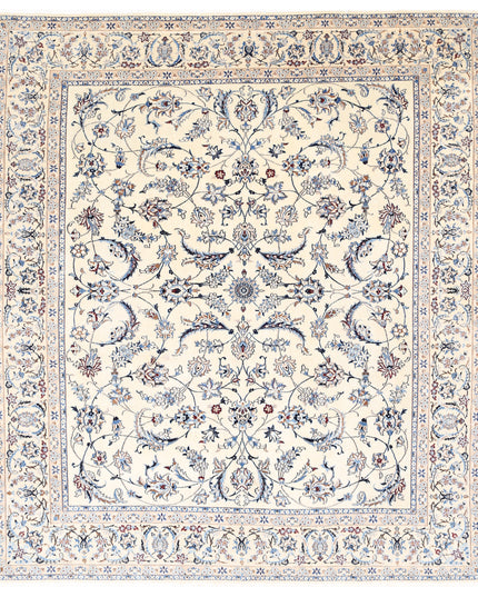 Nain 8' 0" X 9' 5" Hand Knotted Wool & Silk Rug 8' 0" X 9' 5" (244 X 287) / Ivory / Wool & Silk